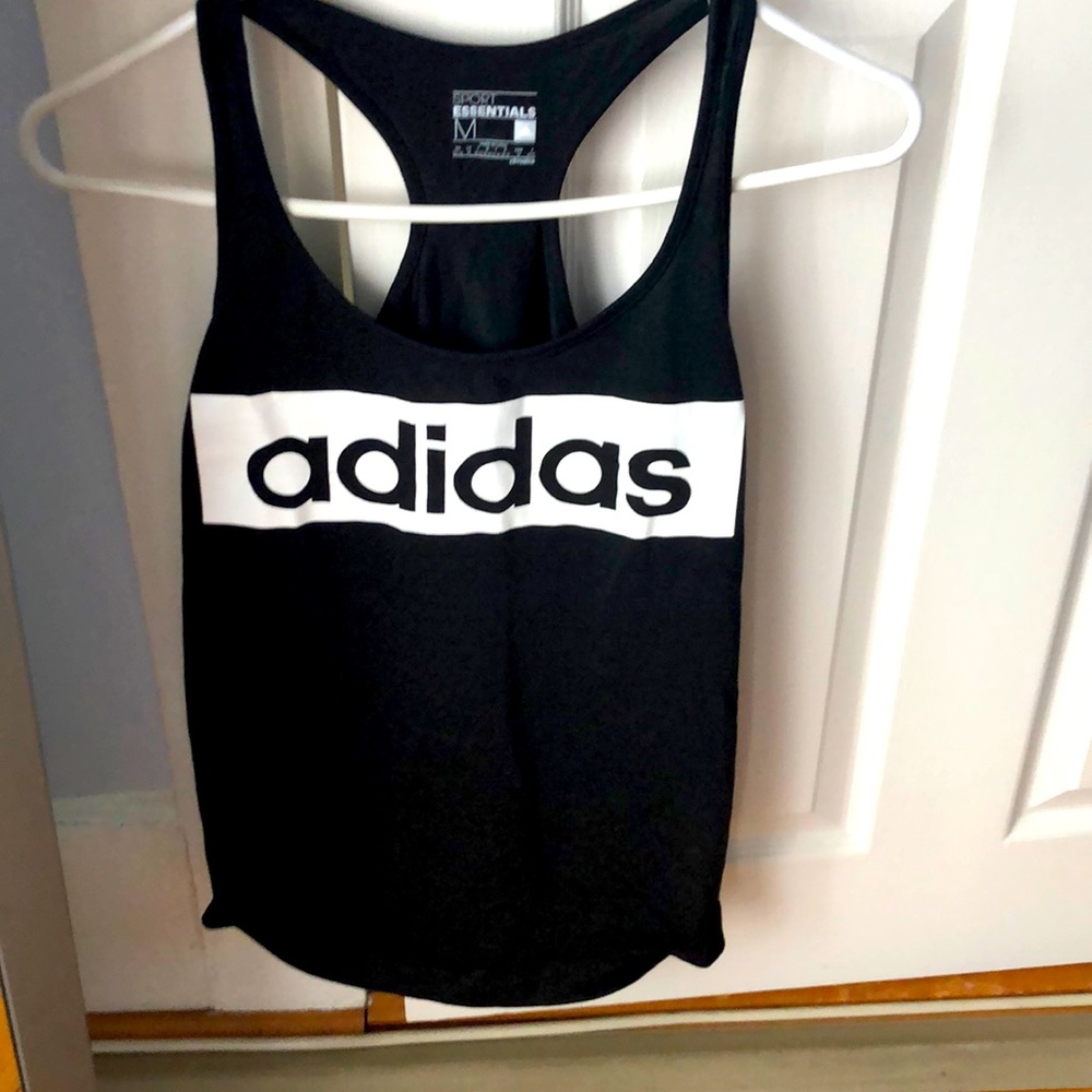 Adidas black and white tank